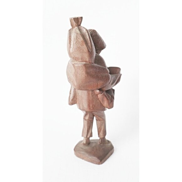 Vintage Akios Industries Ecuador Hand-Made Carved Man Wooden Peasant Figure - Picture 4 of 8